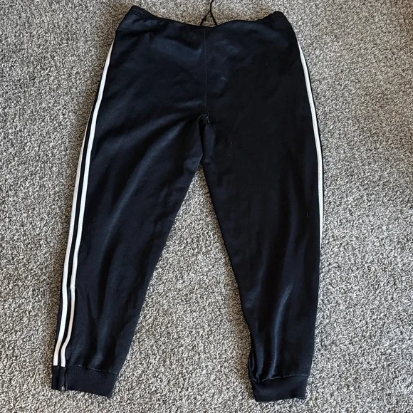 Adidas Black Joggers with White Stripes - Picture 3 of 3